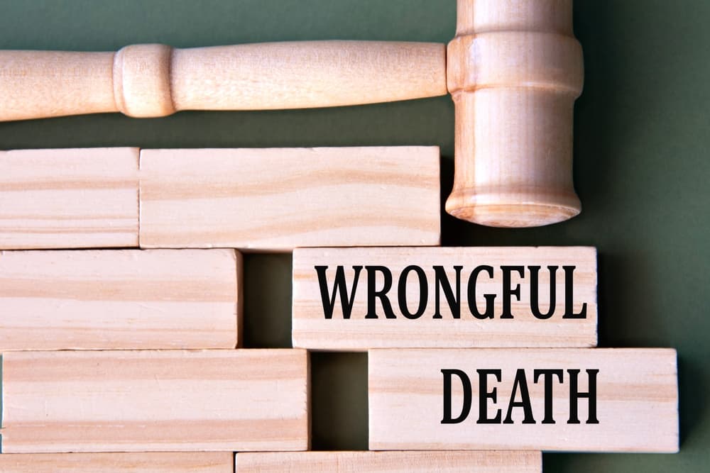 gavel on block with words 'wrongful death'