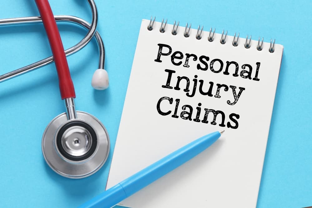 "Concept of Personal Injury Claims" written on a notepad.






